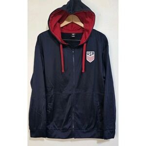 New U.S. Soccer‎ Sideline Full-Zip Hoodie Navy Men L Long-Sleeve Pullover Jacket